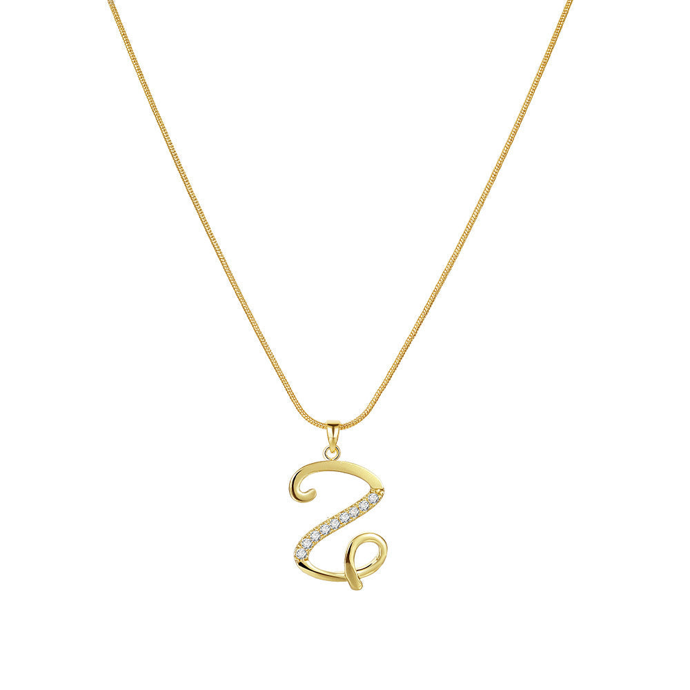 Gold Initial Necklace – A-Z Letters