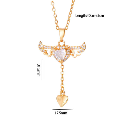 Angel Heart Necklace – Movable Wings Design