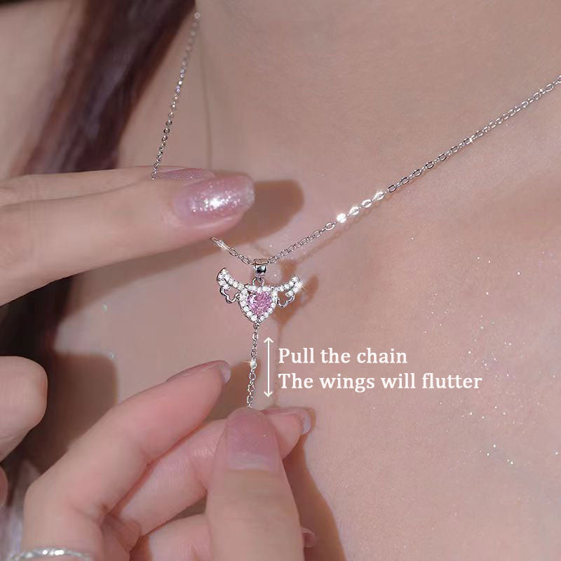 Angel Heart Necklace – Movable Wings Design