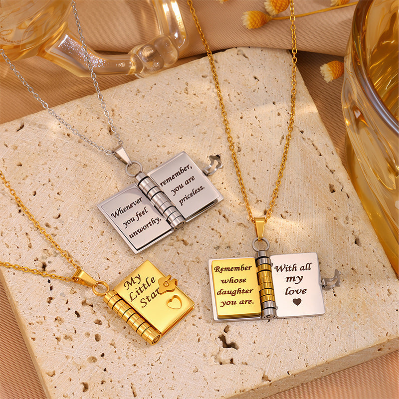 “My Little Star” Book Locket Necklace – Gift for Daughter or Son