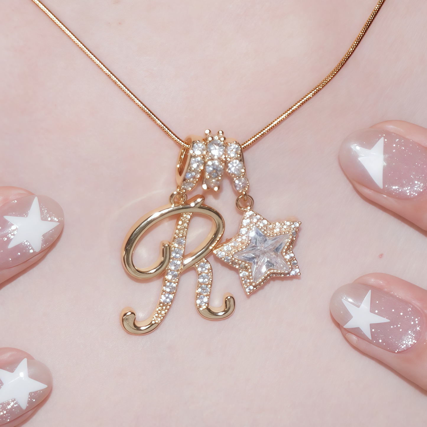 Initial & Star Pendant Necklace – Waterproof & Tarnish-Free