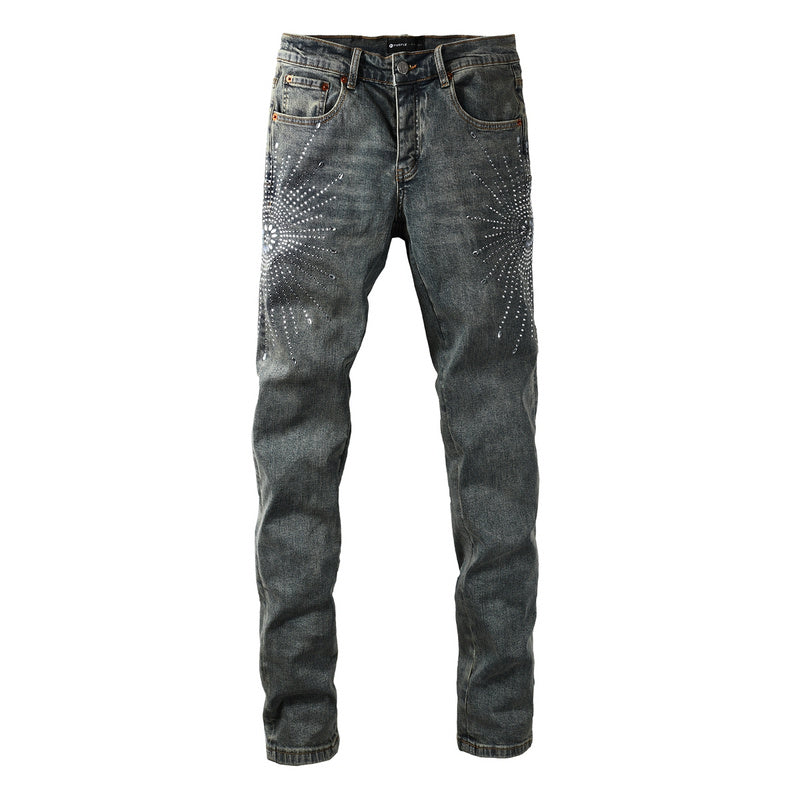 Purple Brand Crystal Diamond Jeans #9122