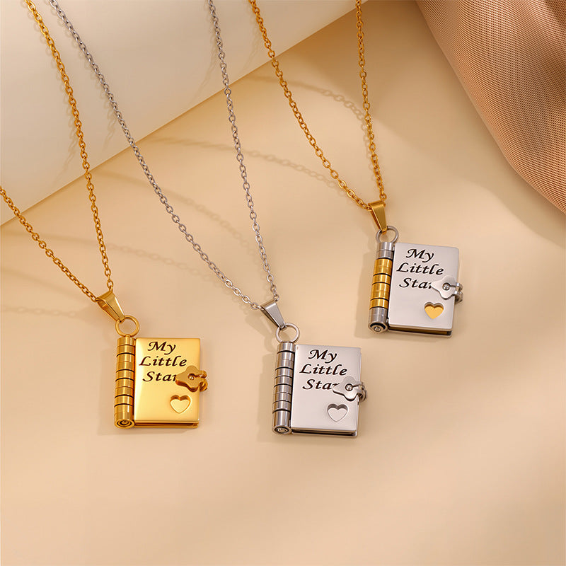 “My Little Star” Book Locket Necklace – Gift for Daughter or Son
