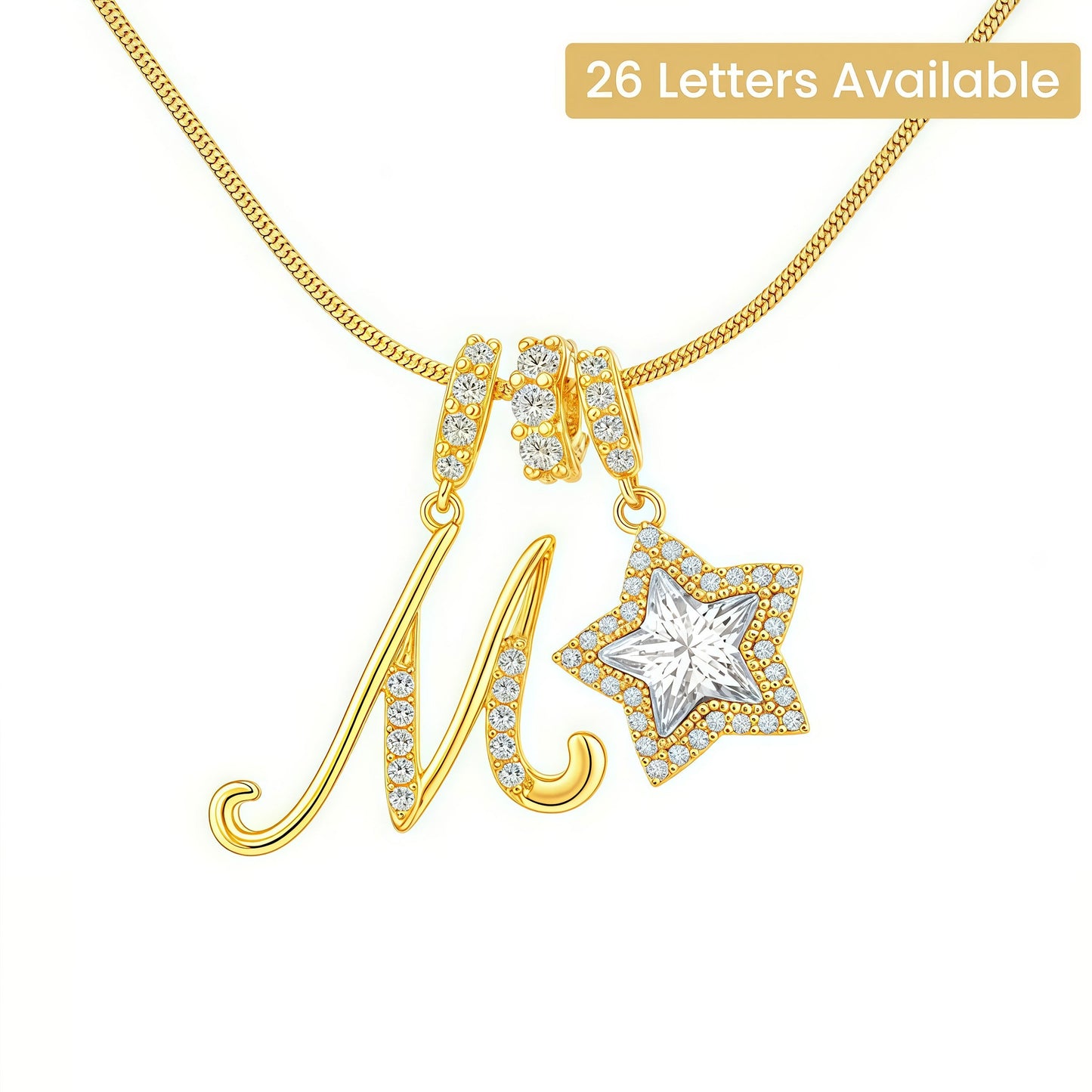 Initial & Star Pendant Necklace – Waterproof & Tarnish-Free