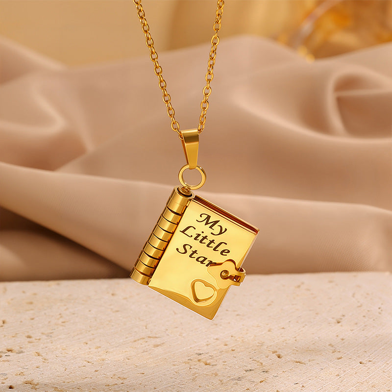 “My Little Star” Book Locket Necklace – Gift for Daughter or Son