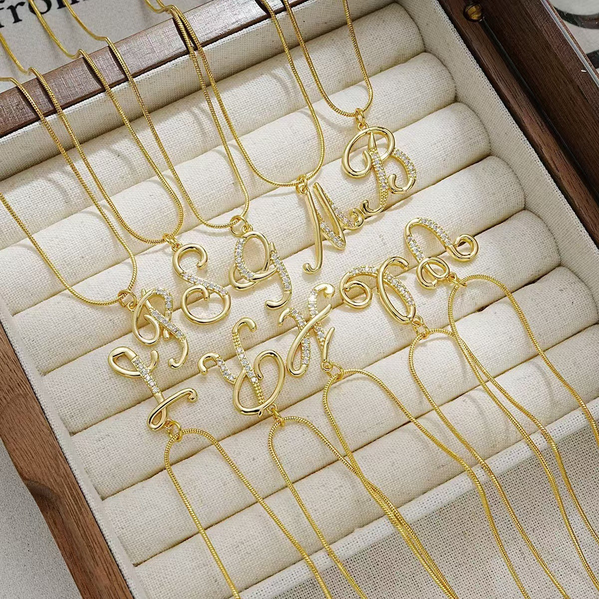 Gold Initial Necklace – A-Z Letters