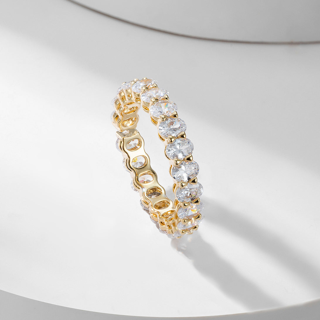 Oval Cubic Zirconia Ring – 14K Gold Plated