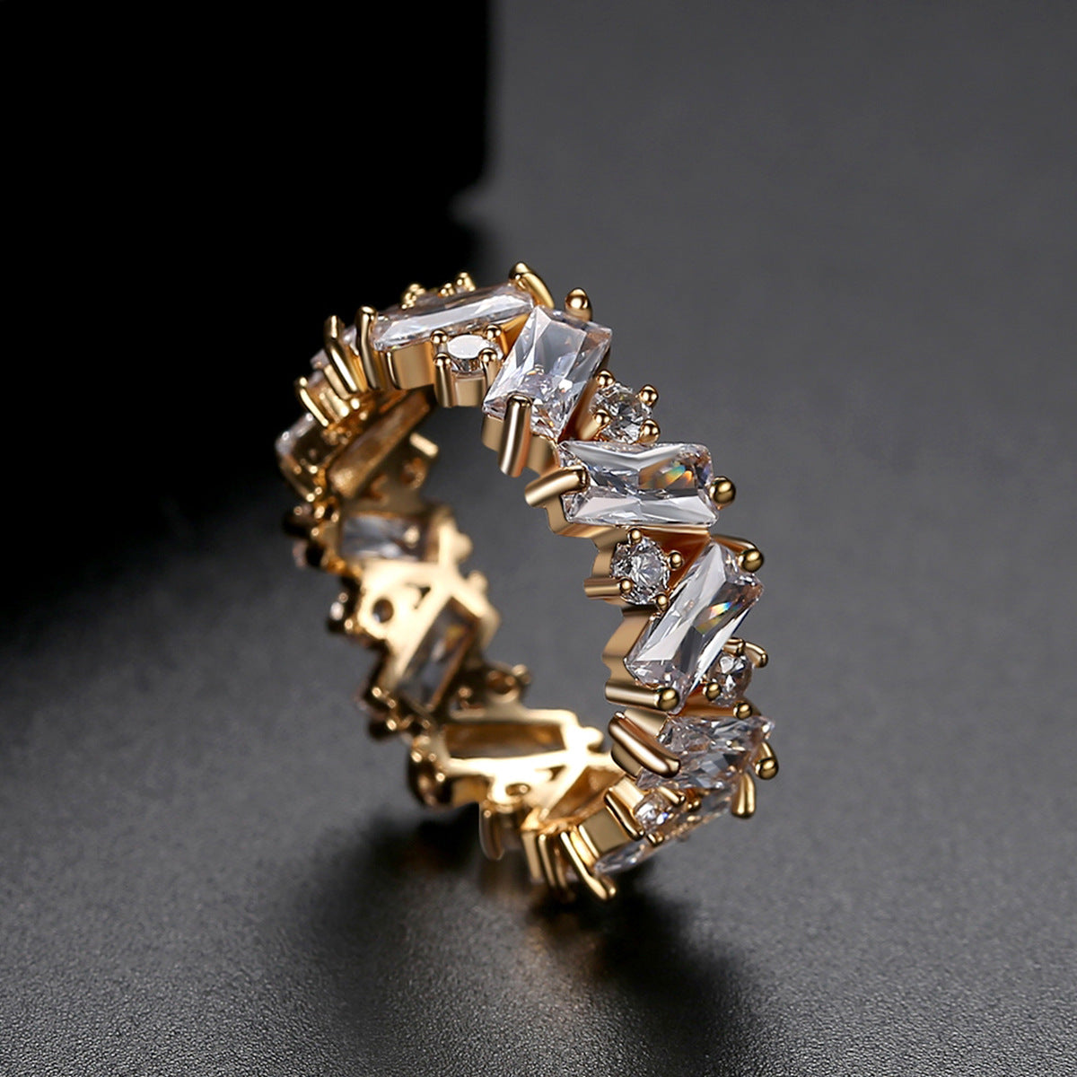 Colorful Cubic Zirconia Ring – 18K Gold Plated