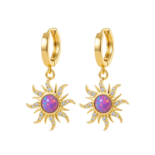 Golden Sun Opal Earring Necklace Bracelet Jewelry Set