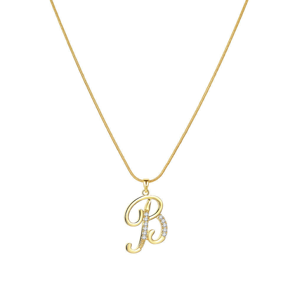 Gold Initial Necklace – A-Z Letters