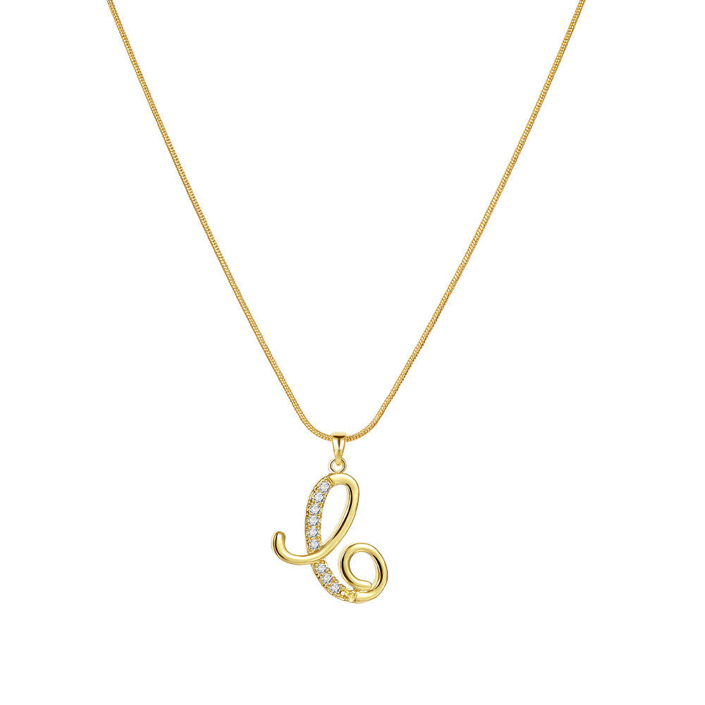 Gold Initial Necklace – A-Z Letters