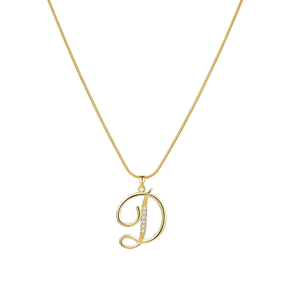 Gold Initial Necklace – A-Z Letters