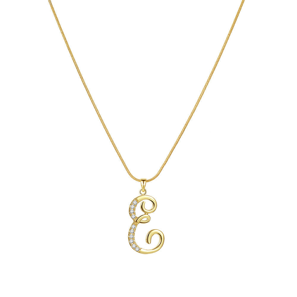 Gold Initial Necklace – A-Z Letters