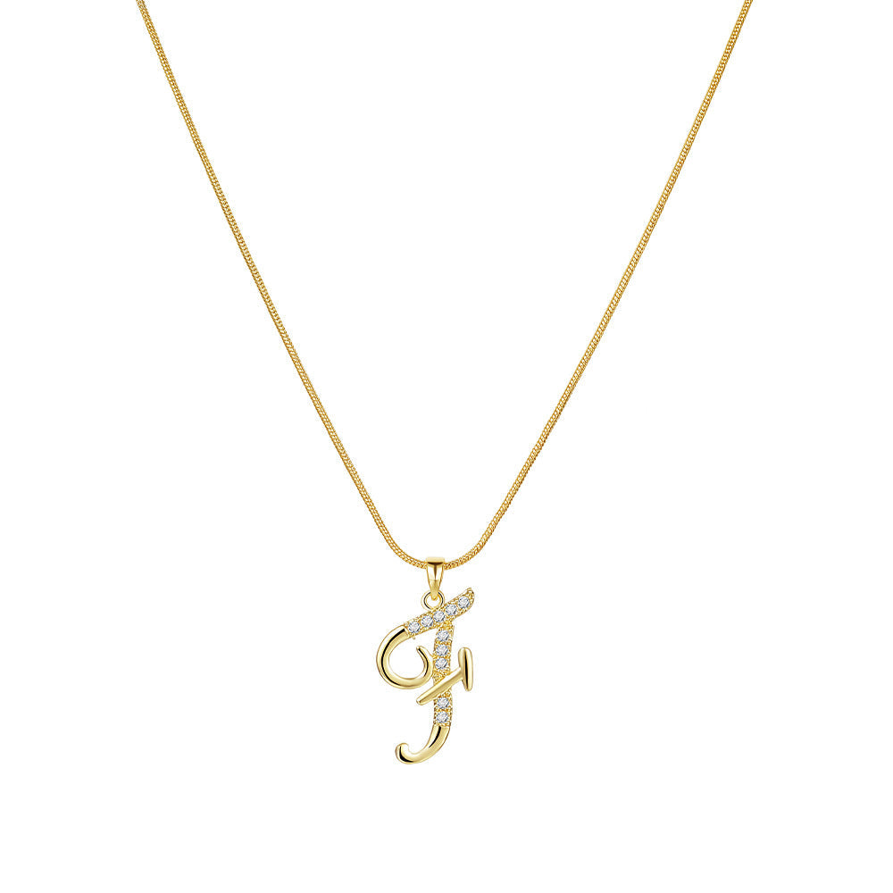 Gold Initial Necklace – A-Z Letters