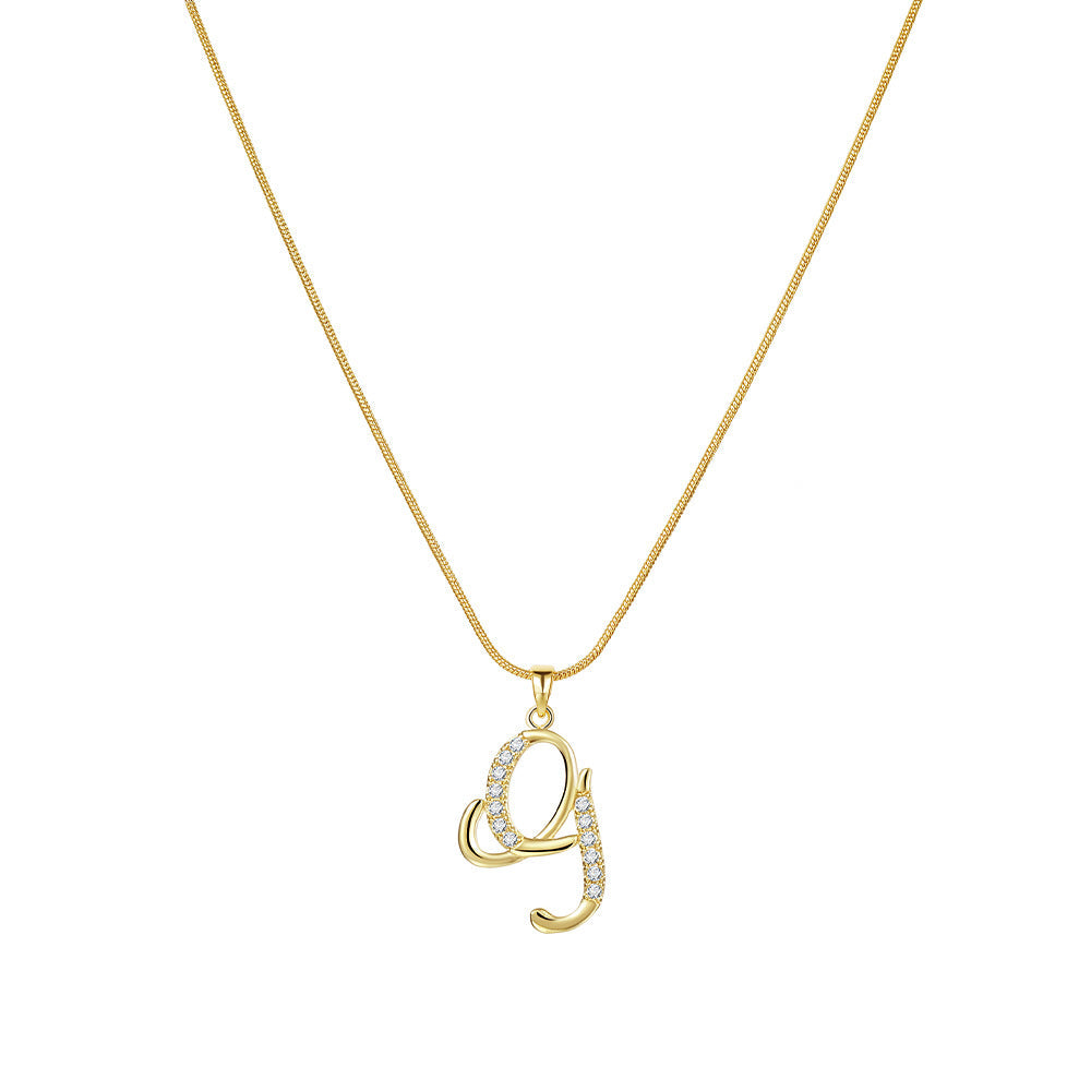 Gold Initial Necklace – A-Z Letters