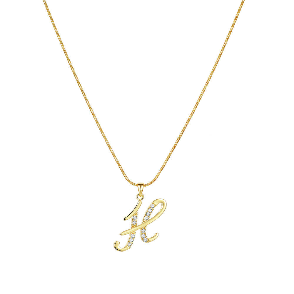 Gold Initial Necklace – A-Z Letters