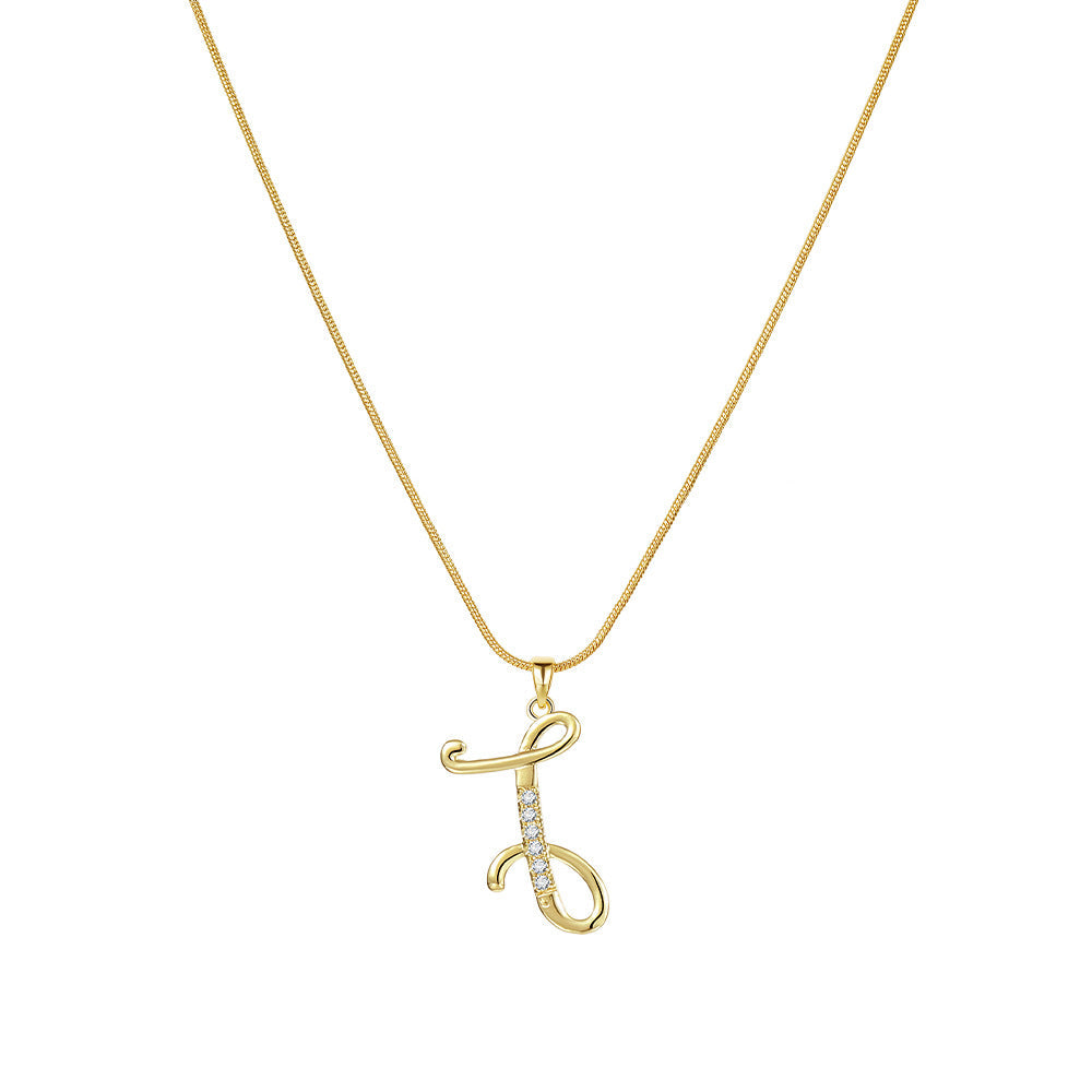 Gold Initial Necklace – A-Z Letters