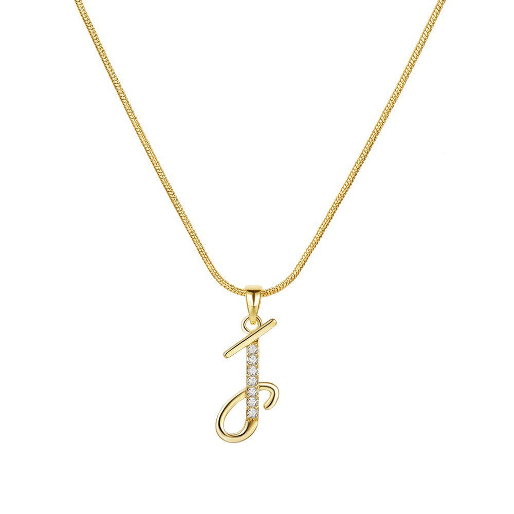 Gold Initial Necklace – A-Z Letters