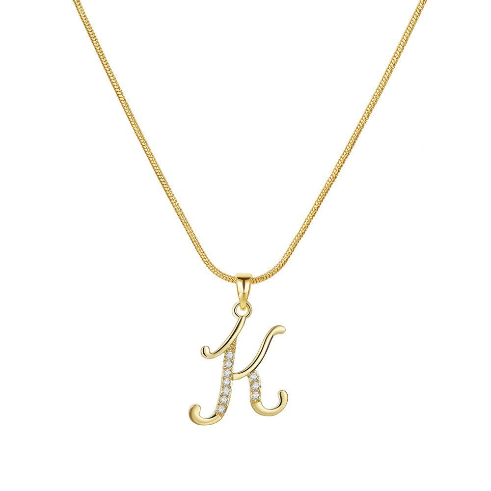 Gold Initial Necklace – A-Z Letters