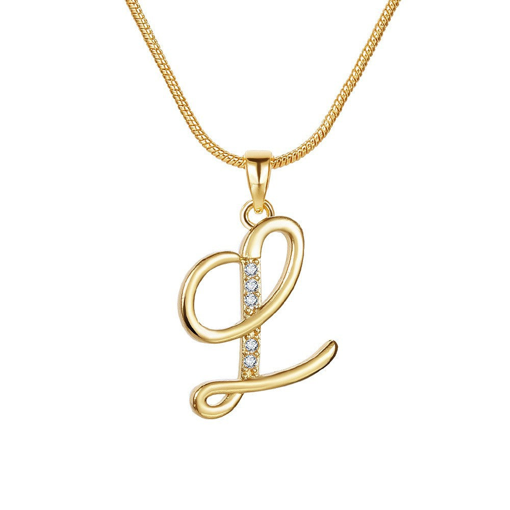 Gold Initial Necklace – A-Z Letters