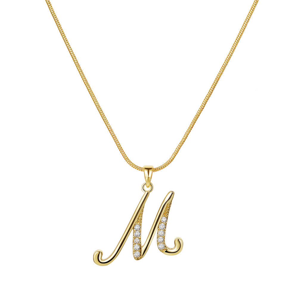 Gold Initial Necklace – A-Z Letters