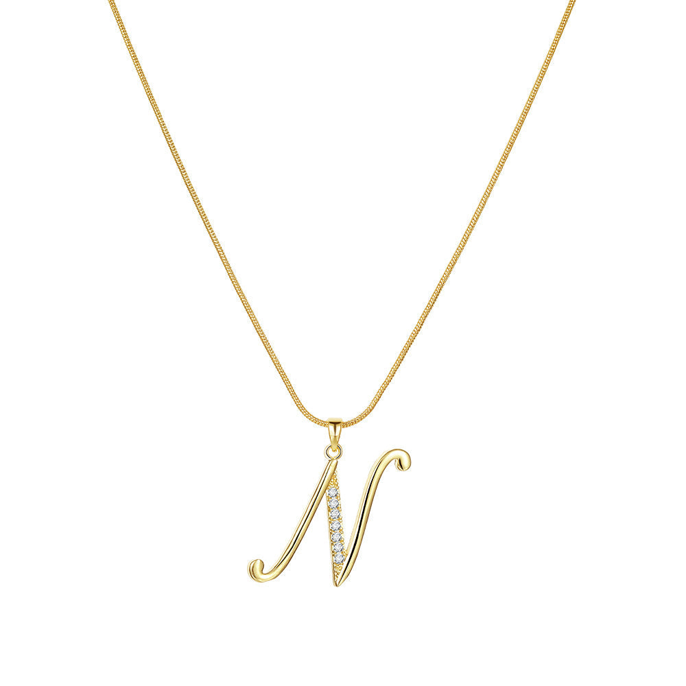 Gold Initial Necklace – A-Z Letters