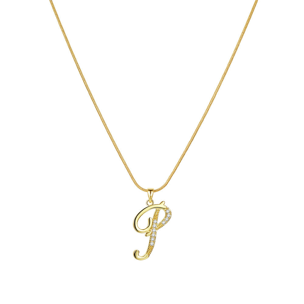 Gold Initial Necklace – A-Z Letters