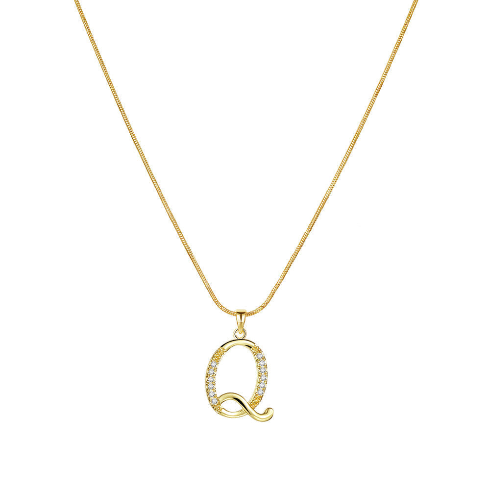 Gold Initial Necklace – A-Z Letters