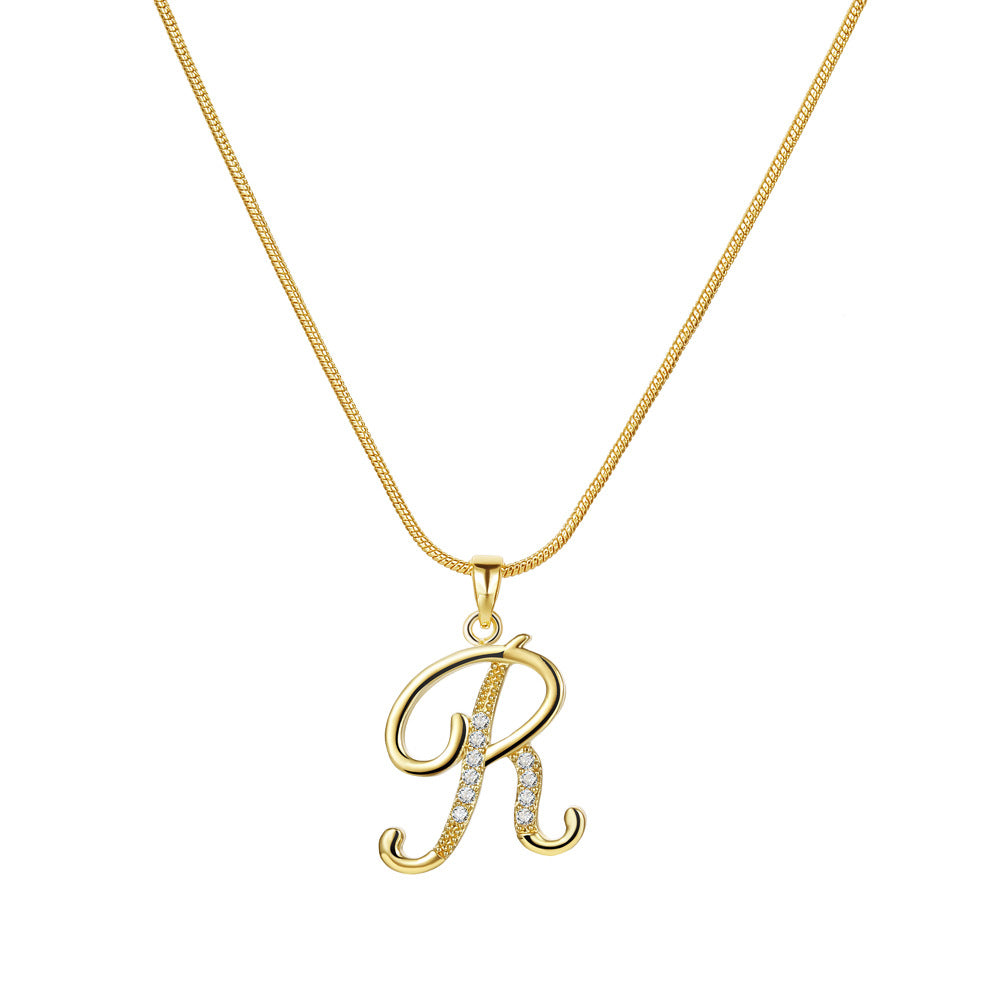 Gold Initial Necklace – A-Z Letters