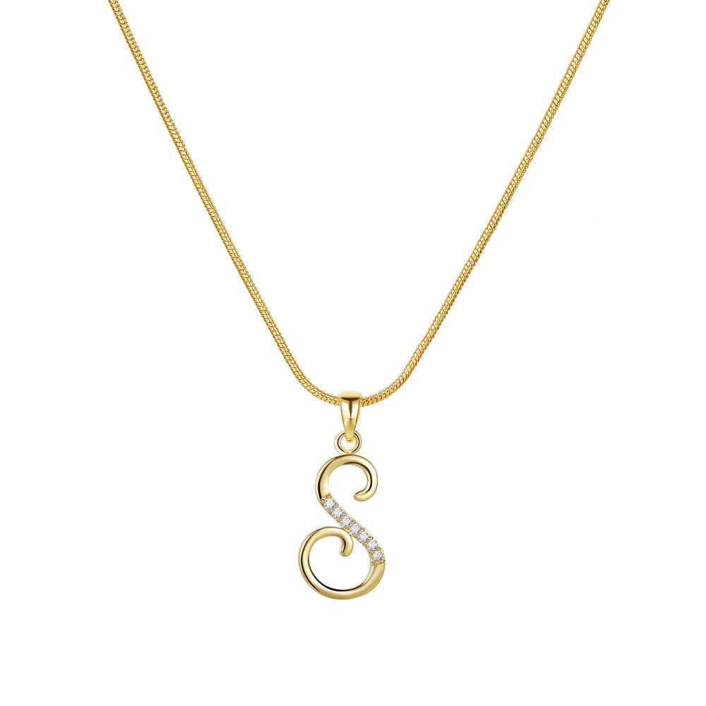 Gold Initial Necklace – A-Z Letters