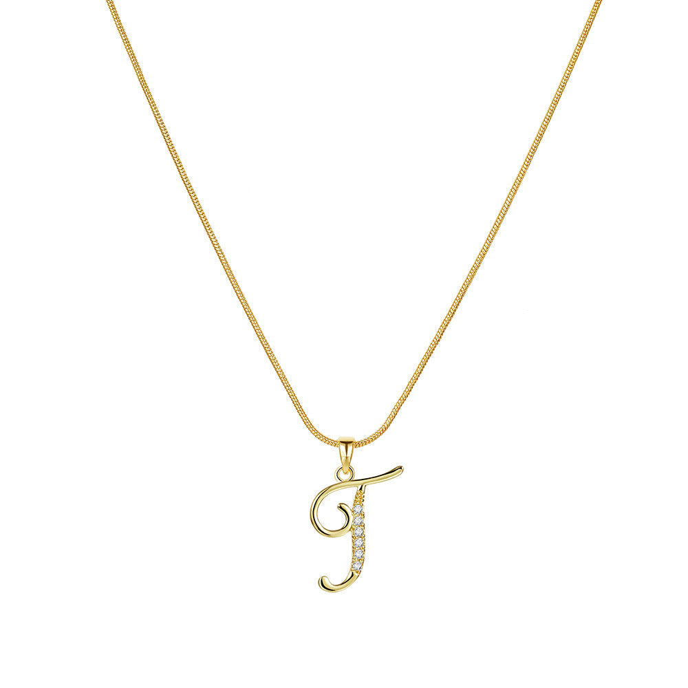 Gold Initial Necklace – A-Z Letters