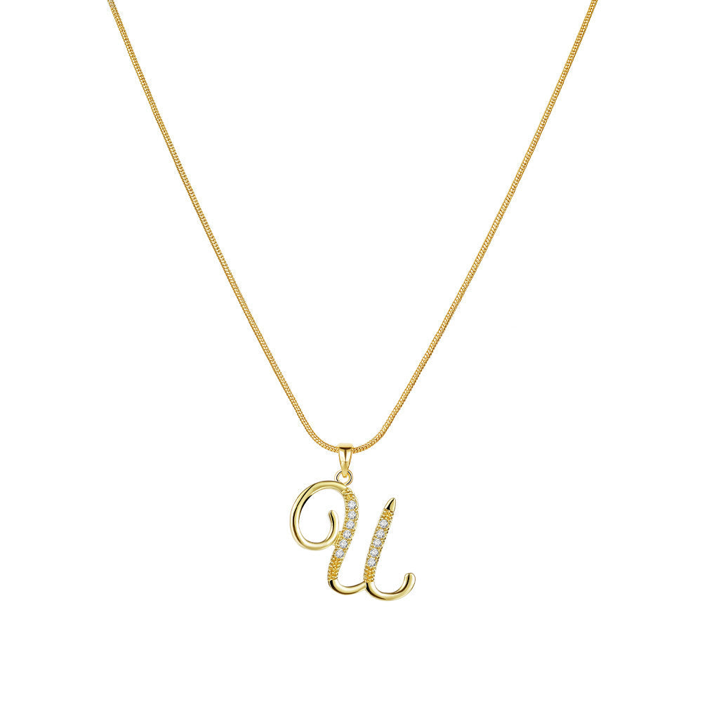 Gold Initial Necklace – A-Z Letters