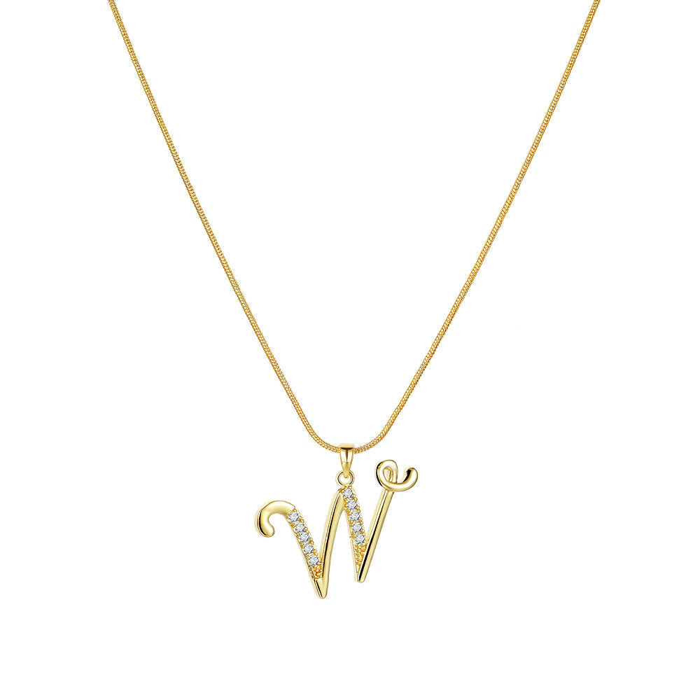 Gold Initial Necklace – A-Z Letters