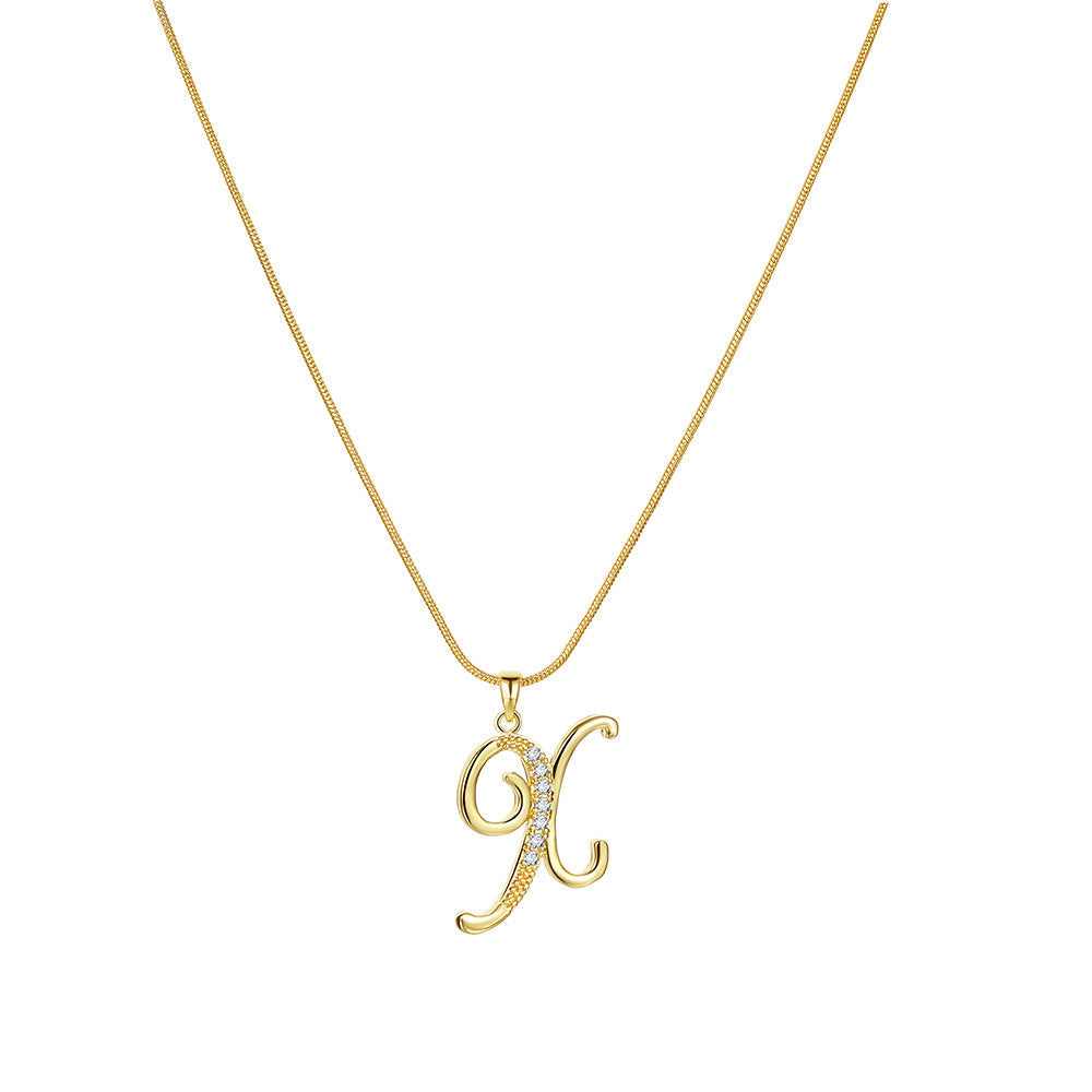 Gold Initial Necklace – A-Z Letters