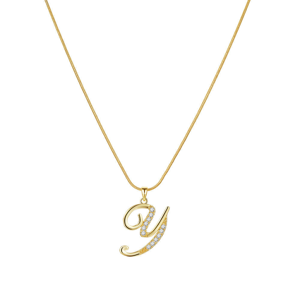 Gold Initial Necklace – A-Z Letters