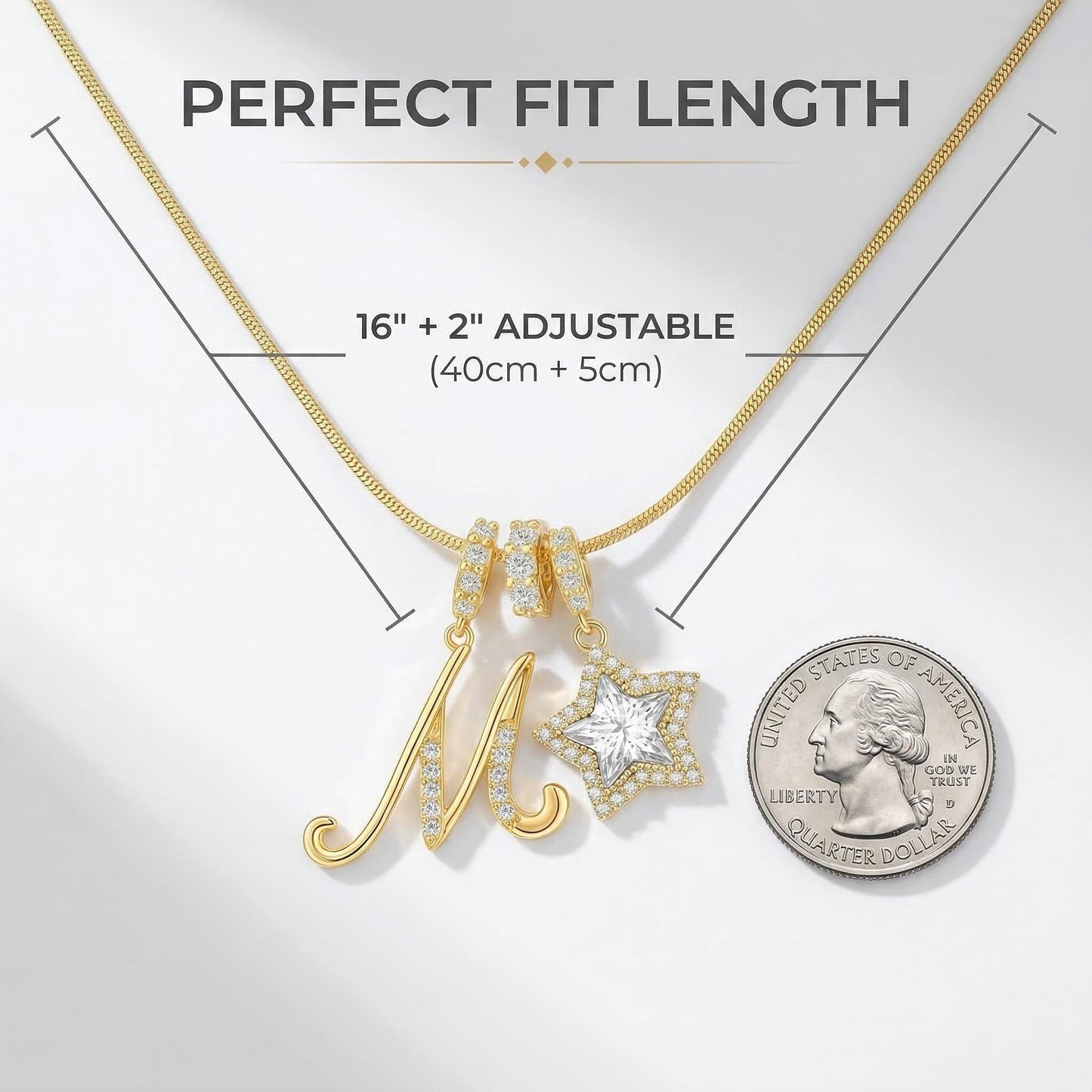 Initial & Star Pendant Necklace – Waterproof & Tarnish-Free