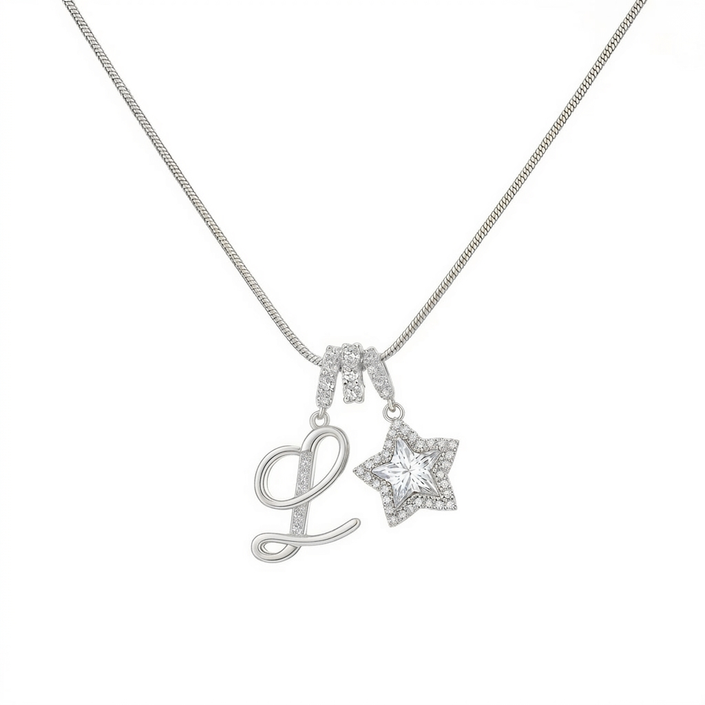 Initial & Star Pendant Necklace – Waterproof & Tarnish-Free