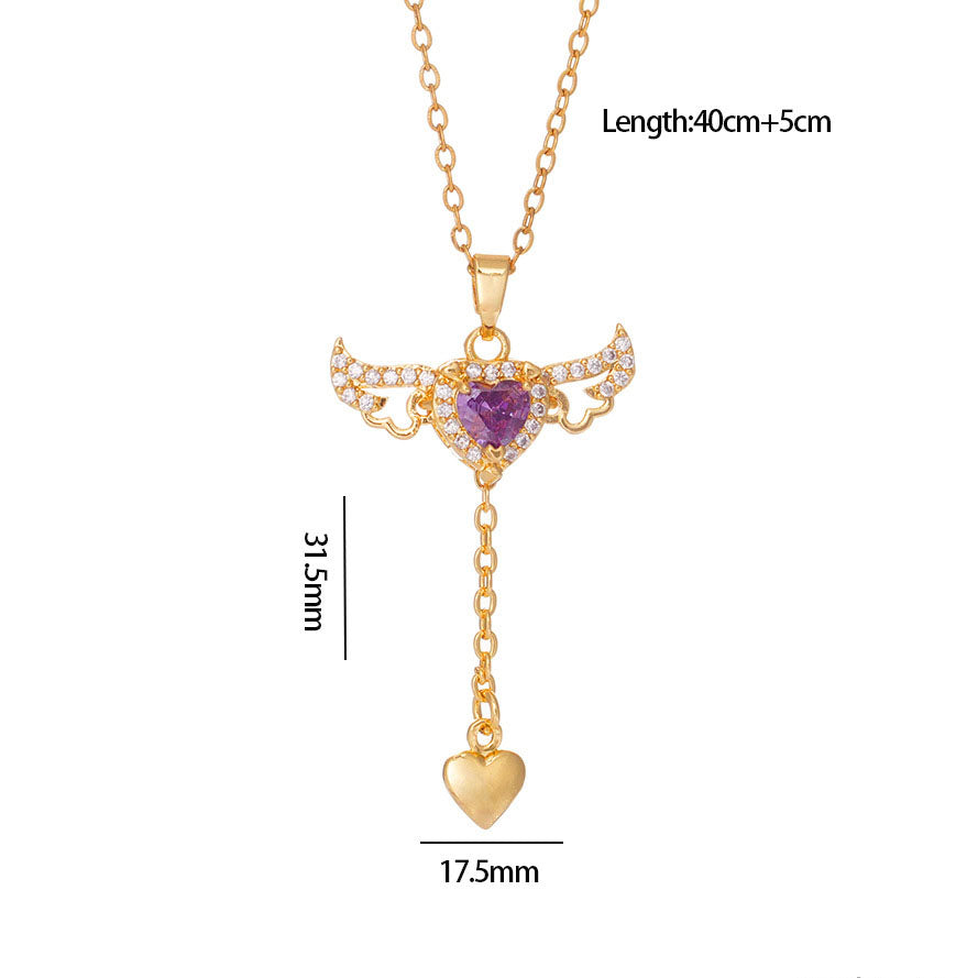 Angel Heart Necklace – Movable Wings Design