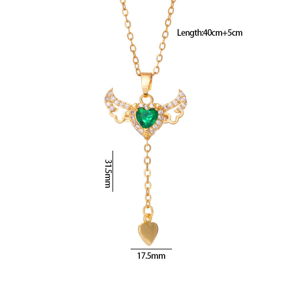 Angel Heart Necklace – Movable Wings Design