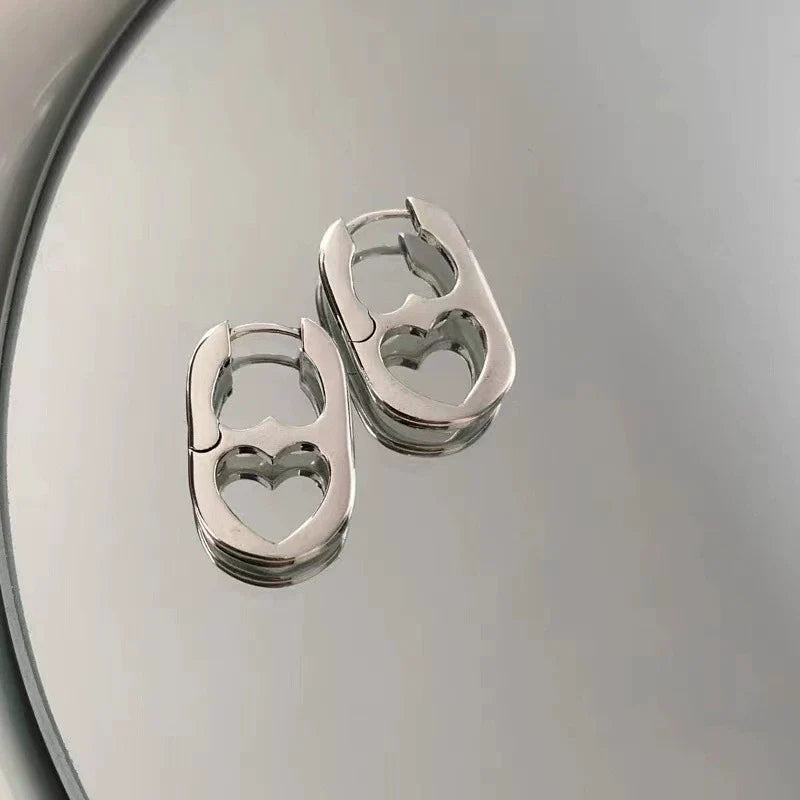 Simple Heart Shaped Hoop Earrings