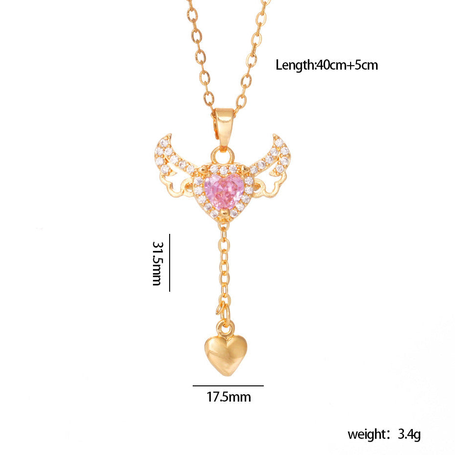 Angel Heart Necklace – Movable Wings Design