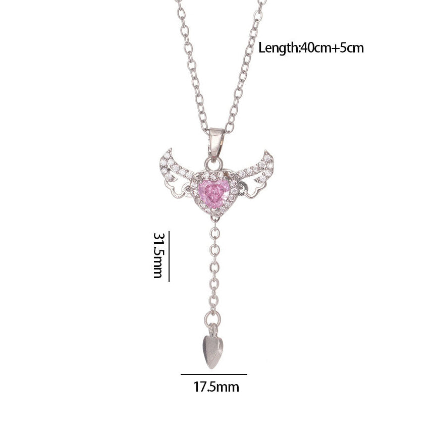 Angel Heart Necklace – Movable Wings Design