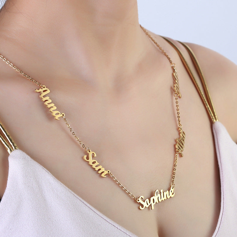 Personalized Name Necklace with 1-6 Names – 20 Fonts Available