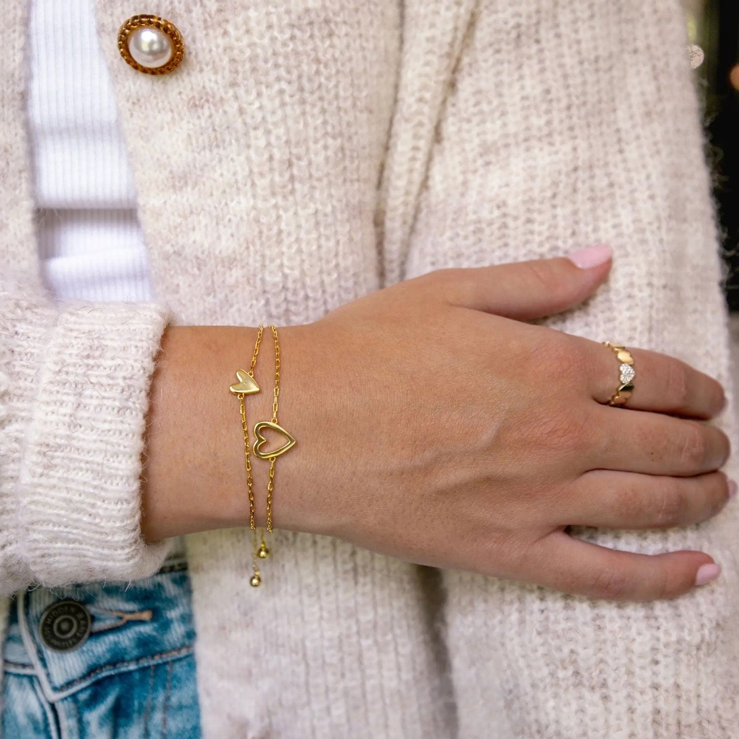 2 Pieces Matching Heart Bracelets – BFF & Mother Daughter Set