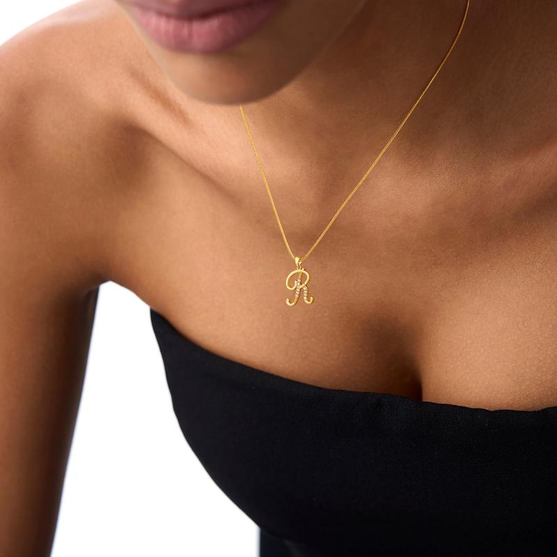 Gold Initial Necklace – A-Z Letters