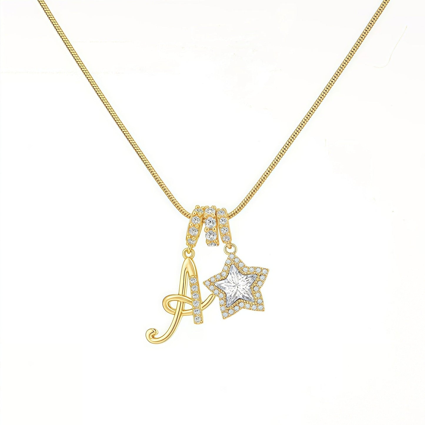 Initial & Star Pendant Necklace – Waterproof & Tarnish-Free