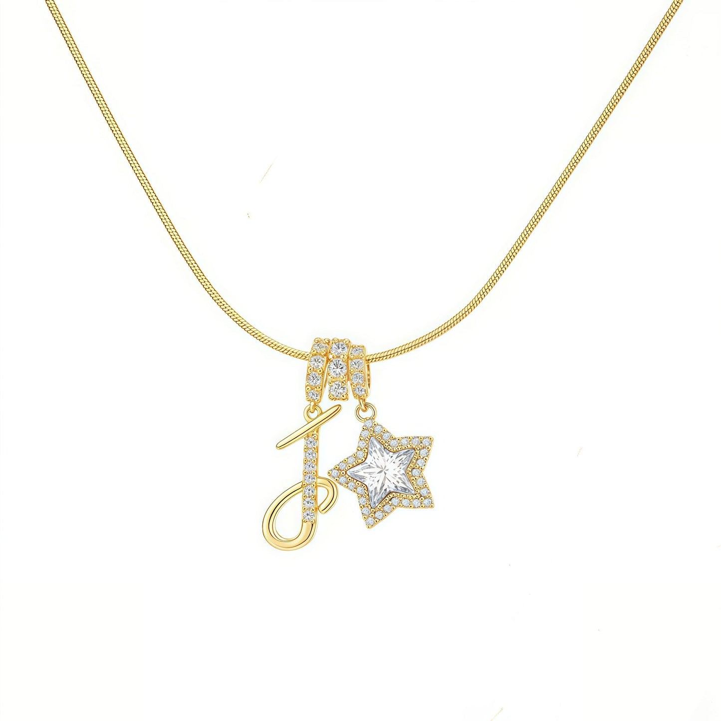 Initial & Star Pendant Necklace – Waterproof & Tarnish-Free