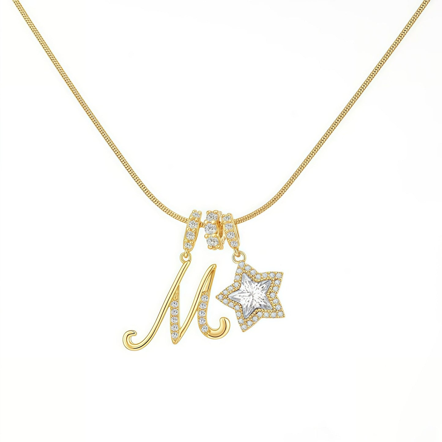 Initial & Star Pendant Necklace – Waterproof & Tarnish-Free