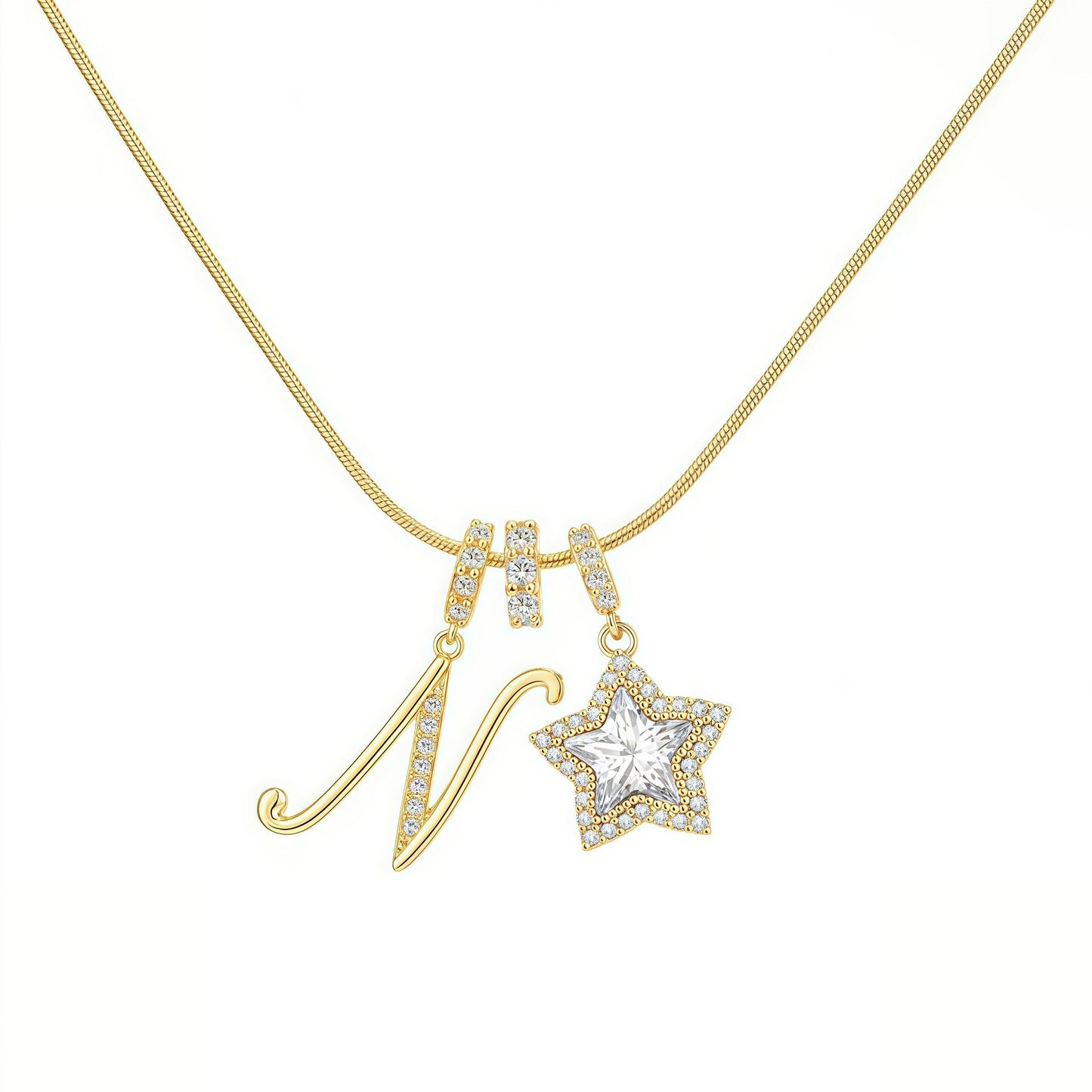 Initial & Star Pendant Necklace – Waterproof & Tarnish-Free