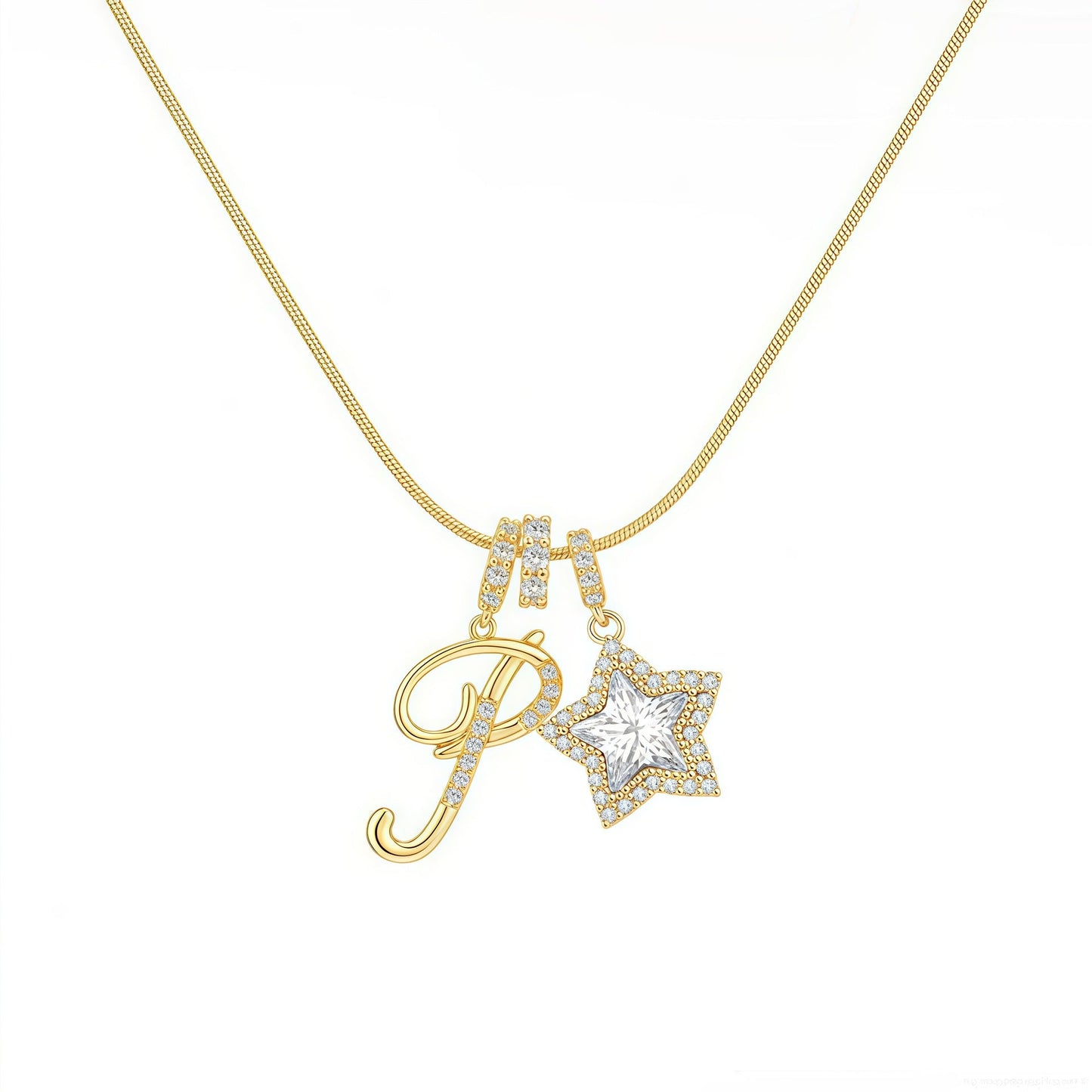 Initial & Star Pendant Necklace – Waterproof & Tarnish-Free